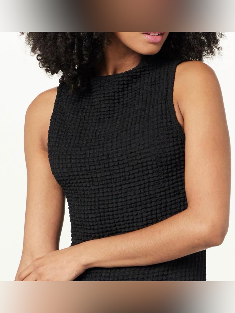 NWOT The Drop Womens Lena High Neck Textured Midi Dress - Size US XS - Picture 3 of 10
